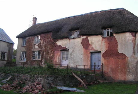 Neglected cob farm house in Mid Devon